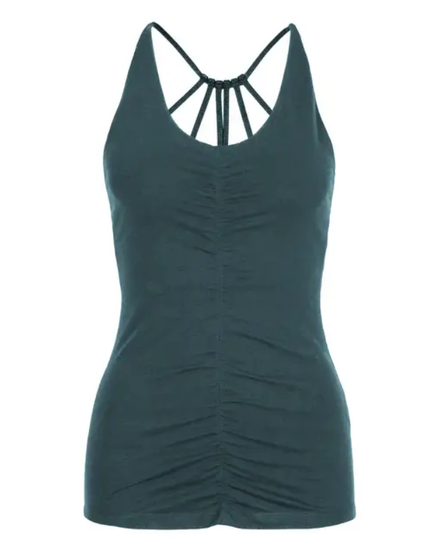 Nicole top with crossed straps - forest green
