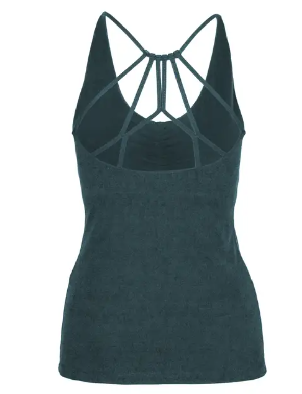 Nicole top with crossed straps - forest green