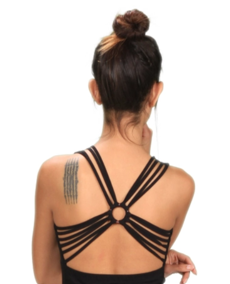 Shanti-Bralette mit überkreuztem Rücken – Schwarz