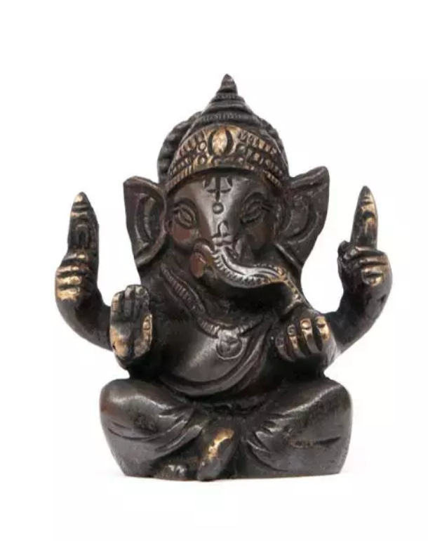 Brass Ganesh statuette - 7cm