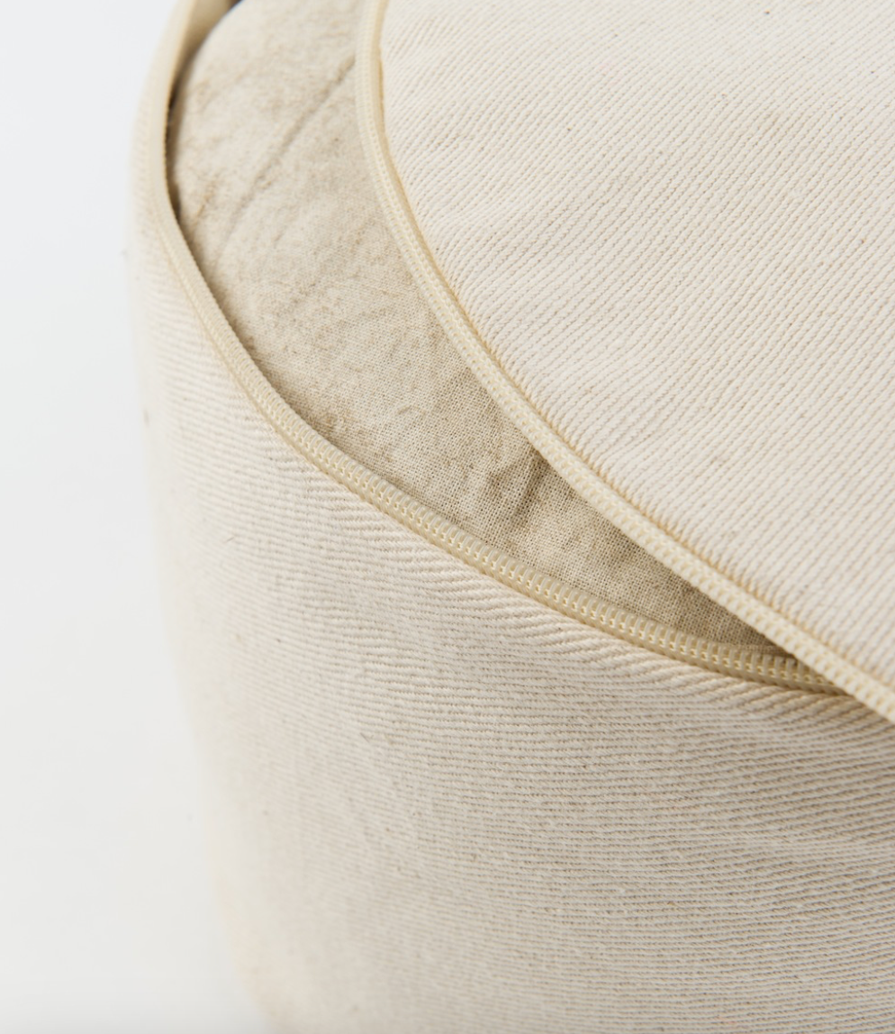 Ecru Meditationskissen mit indischem Muster - Dinkel