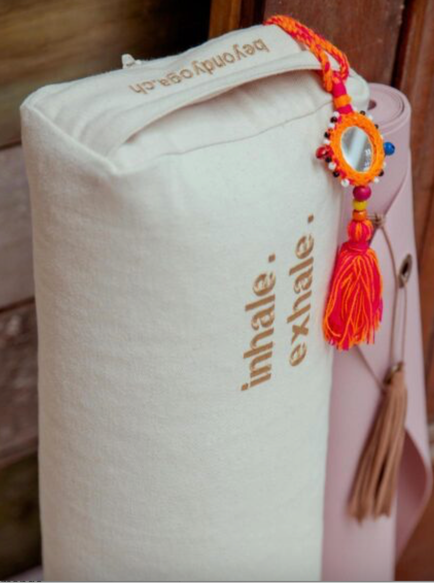 Yoga bolster rectanculaire "inhale.exhale." ecru