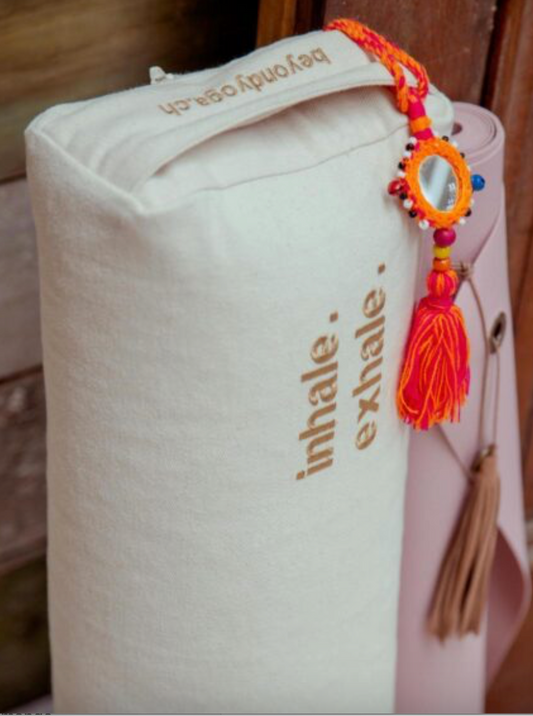 Bolster in organic cotton and Taupe buckwheat husks