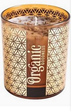 Bougie Parfum Naturel Organic - Verre avec motif fleur de vie