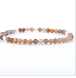 4 mm rosa facettiertes Mondstein-Armband