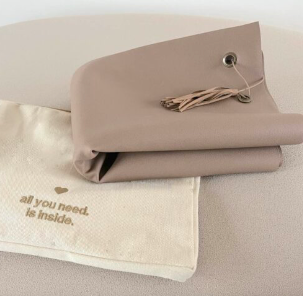 Tasche für Yogamatte Muster ecru 60cm