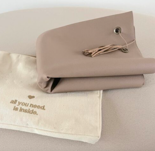 Tasche für Yogamatte Muster ecru 60cm
