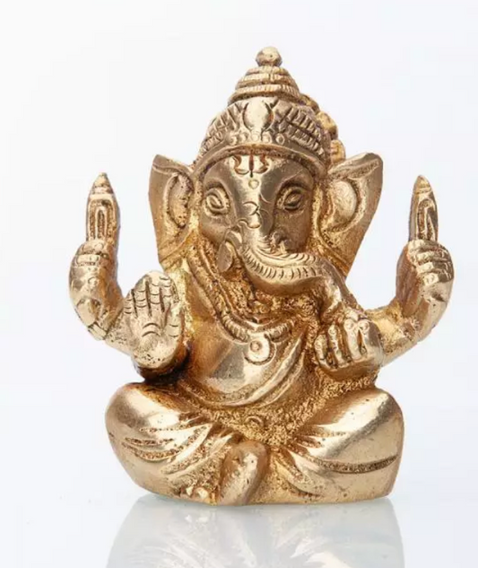 Statue of Ganesha, brass approx. 7 cm, black