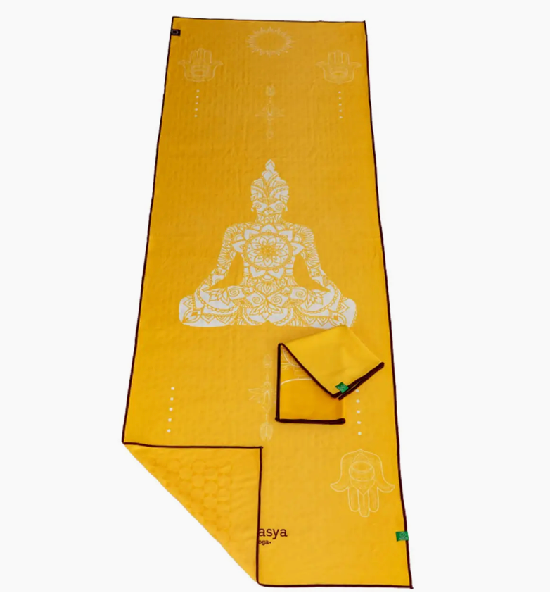 Yoga Towel GRIP - Serviette pour le yoga - voyage - Yellow Bouddha