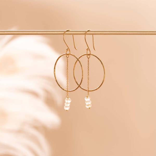 Boucles d'oreilles Talent en plaqué or avec pierre de citrine
