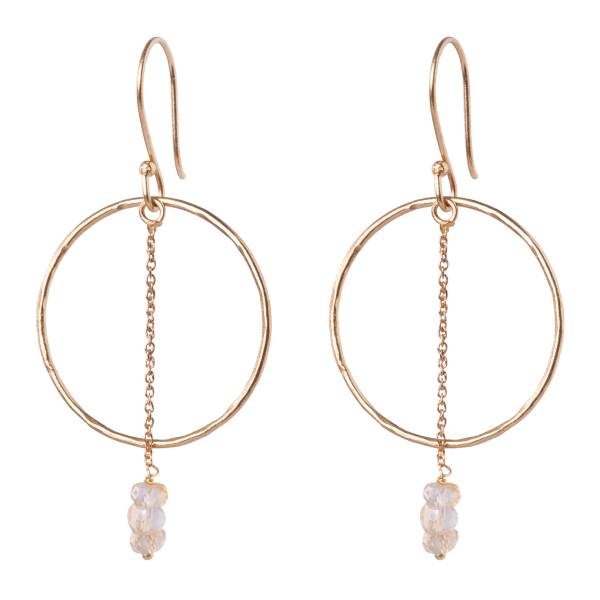 Boucles d'oreilles Talent en plaqué or avec pierre de citrine
