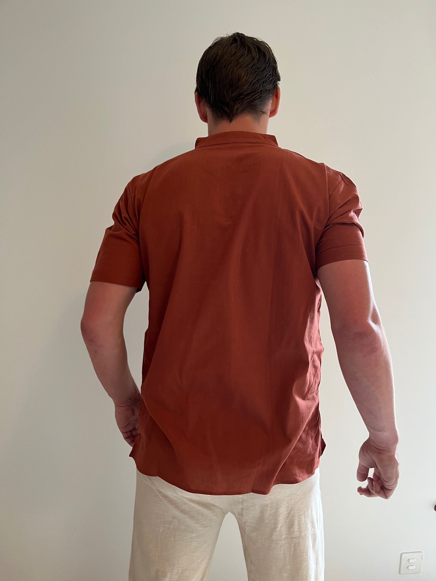 Chemise pour homme avec manches courtes - rouille