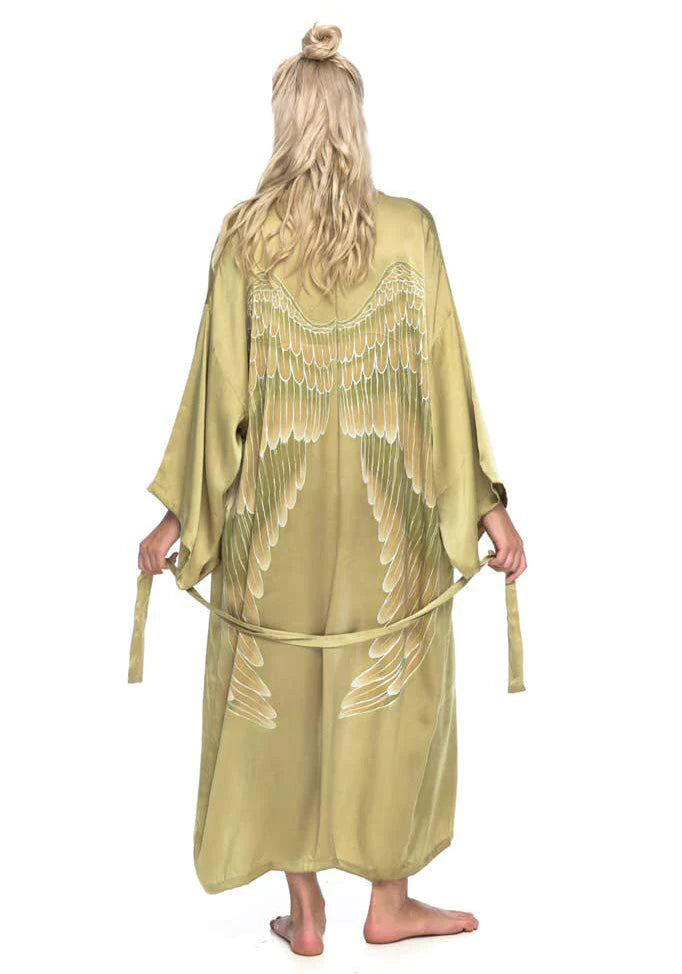 Robe de chambre Luxe Archange Gabriel Olive Goddess wings 115cm