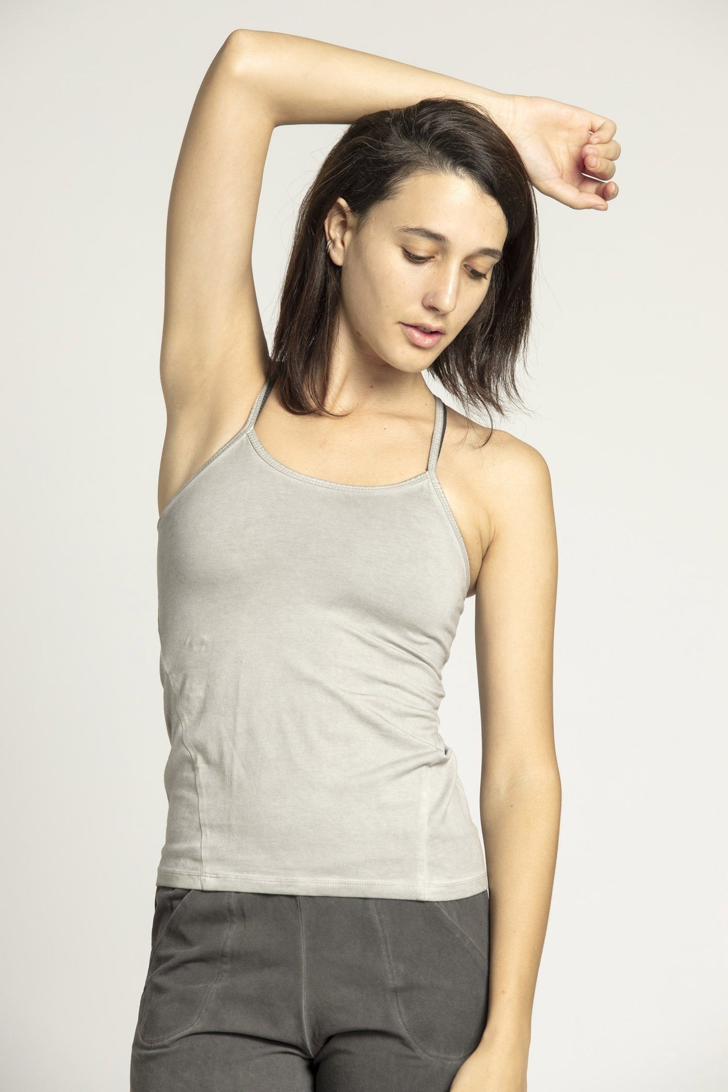 Top Criss Cross Tank Stone Wash gris - taille S