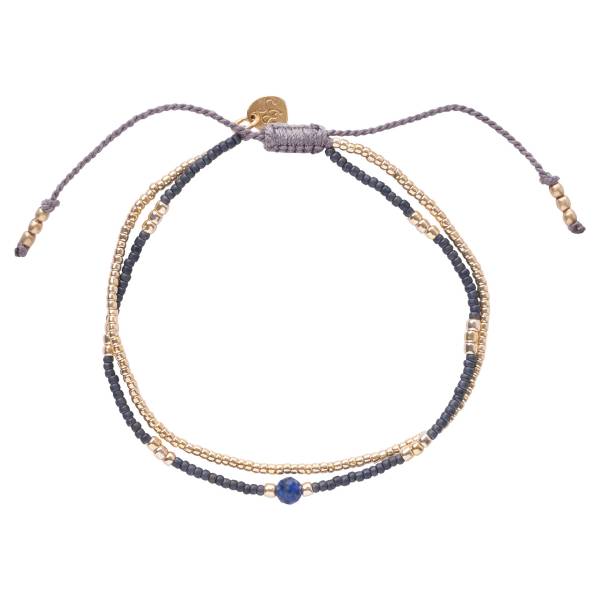 Bracelet Willing doré avec pierre de lapis-lazuli