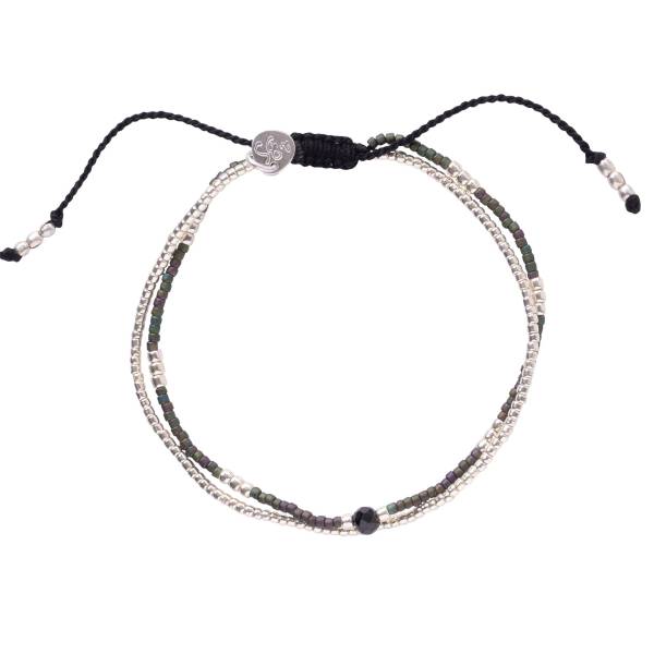 Bracelet Willing argent avec pierre d'onyx noir