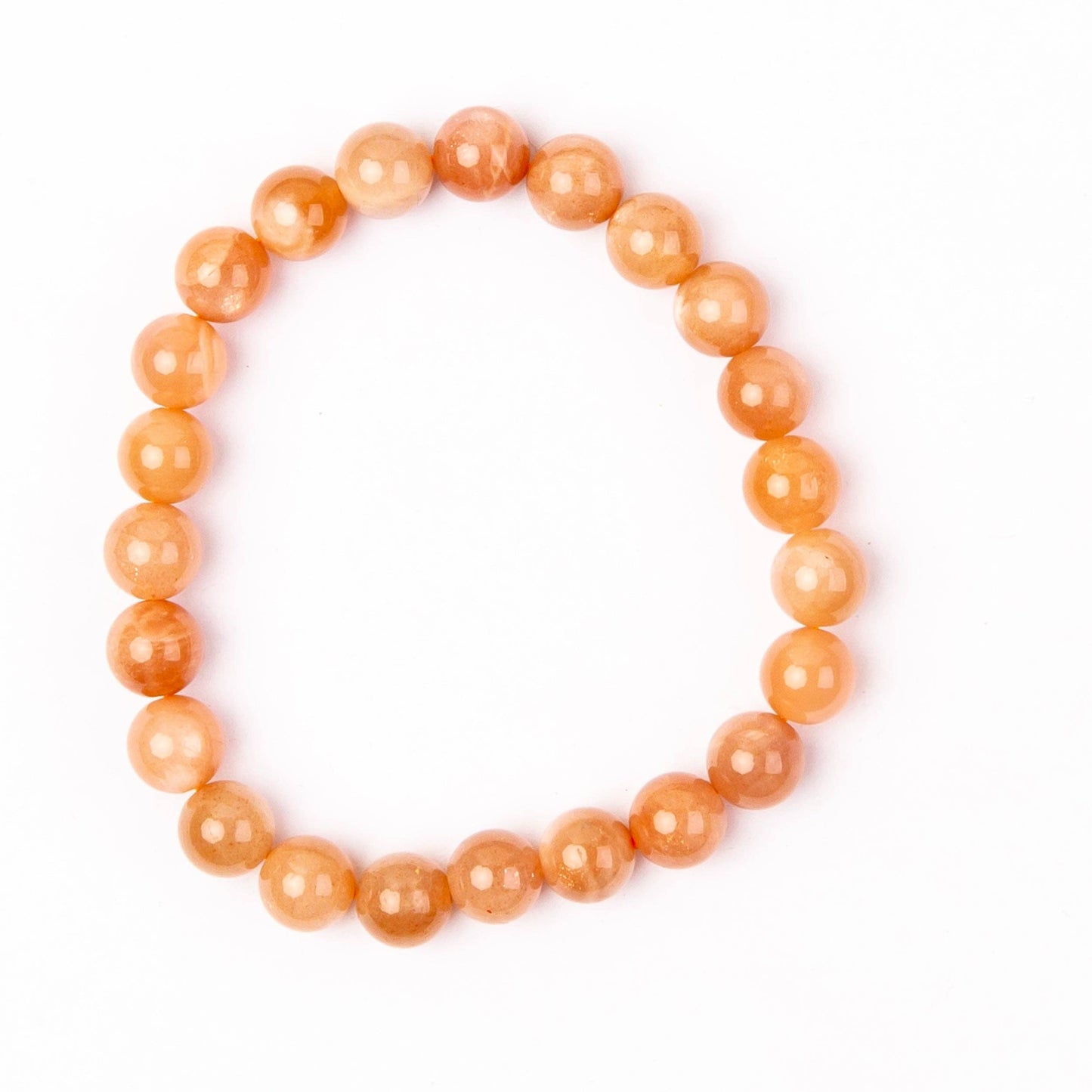 Bracelet en pierres précieuses Sunstone de 6 mm ou 8 mm