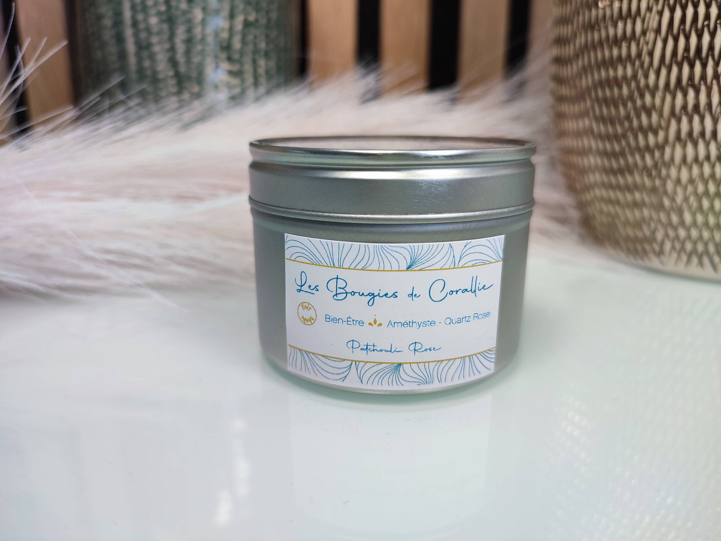 Bougie parfumée Bien-être avec pierres naturelles