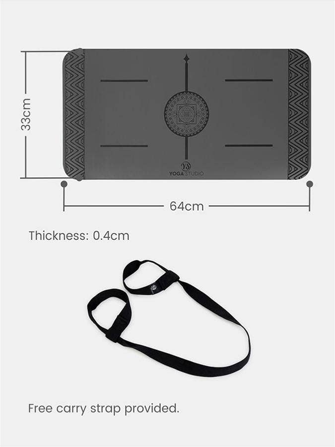 Mini Tapis de yoga Studio pour genoux: Gris + sangle