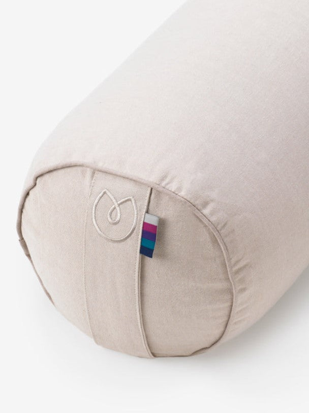 Bolster en coton organique et cosses de sarrasin Taupe