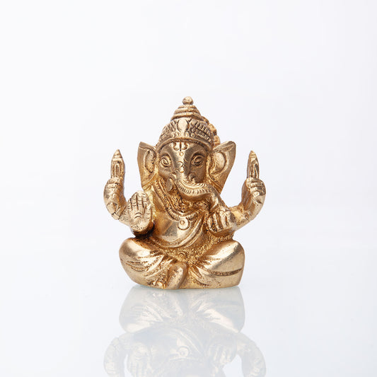 Brass Ganesh statuette - 7cm