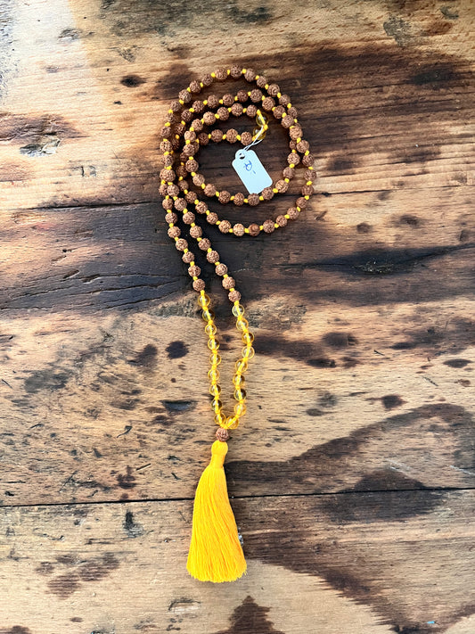 Mâlâ aus Labradoritstein und Quarz