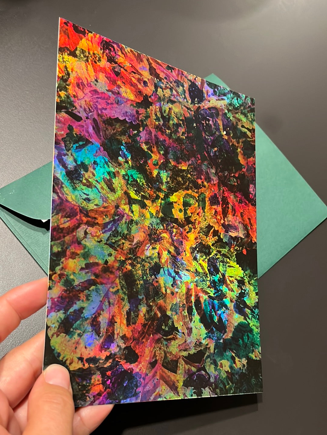 Maya Rochat holographic A5 greeting card - Magic Jungle