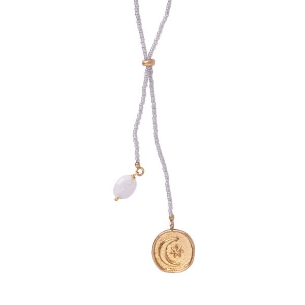 Collier Purpose doré avec pierre de lune