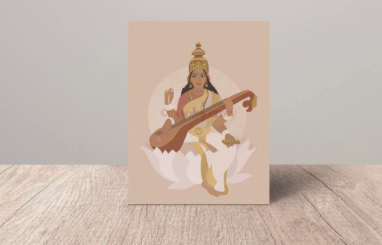 Carte glacée "Saraswati" 13 x 18 cm