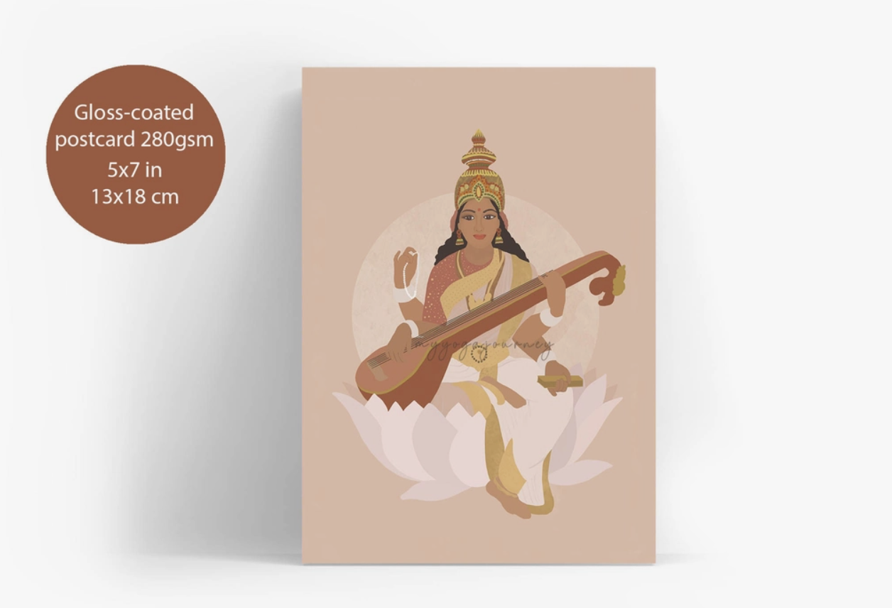 Glossy card "Saraswati" 13 x 18 cm