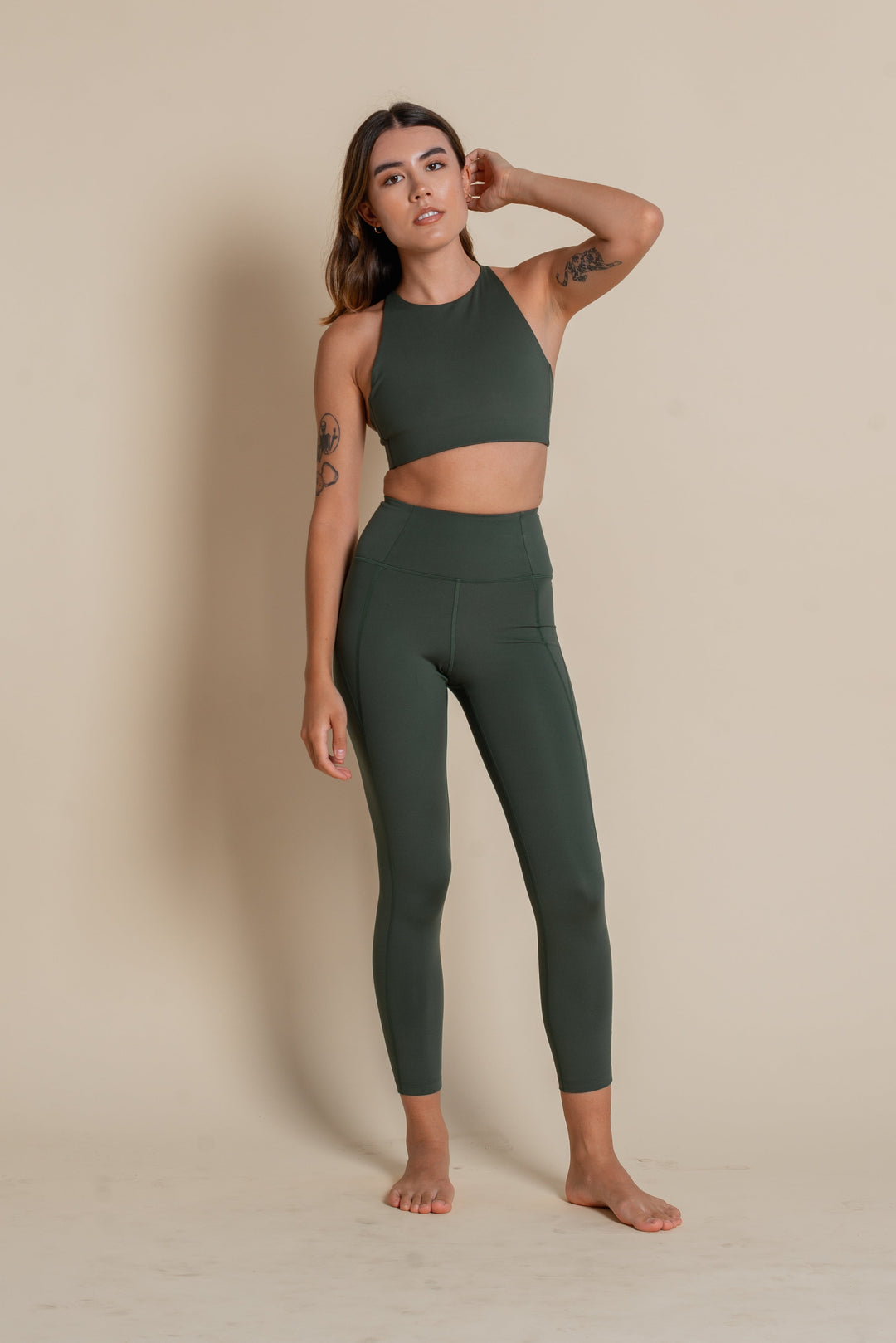 Leggings Compressive High-Rise 7/8 Moss