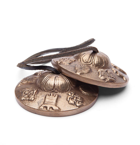 Tingsha - Tibetische Zimbeln mit Verzierungen ca. 7,5 cm, 1 Paar