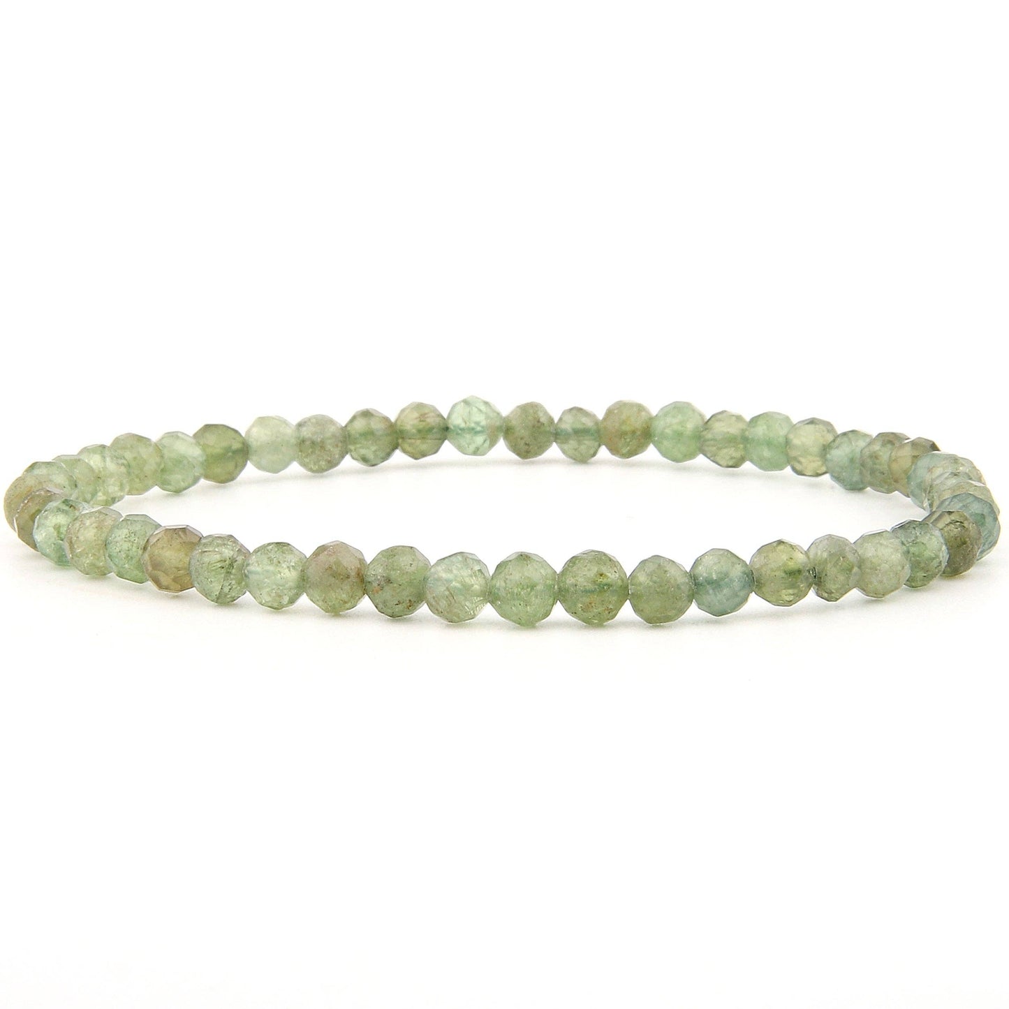 Bracelet en apatite verte facetté 4 mm