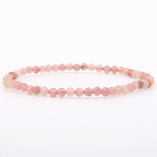 4mm Faceted Strawberry Quartz Bracelet