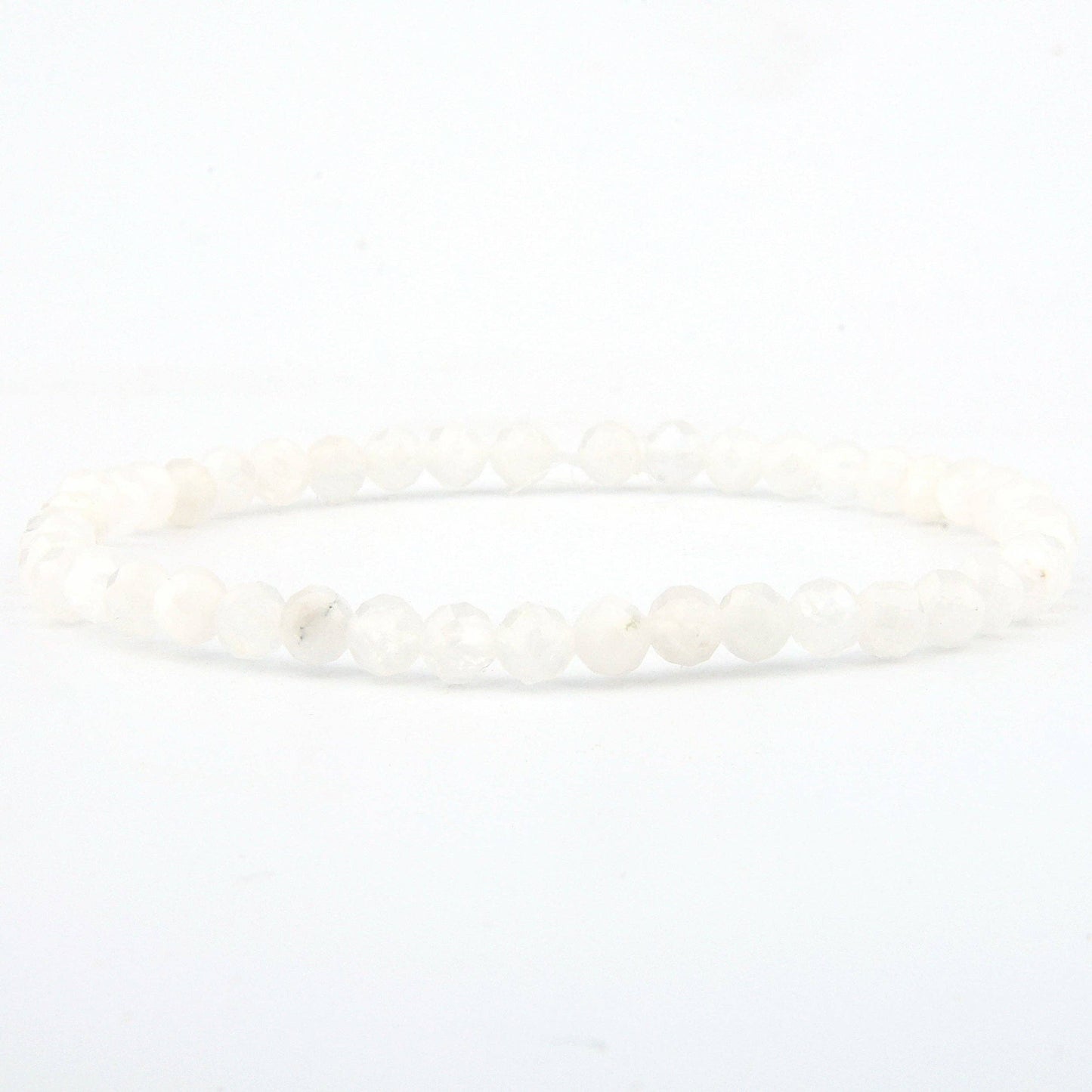 Bracelet en pierre de lune blanche facettée 4 mm
