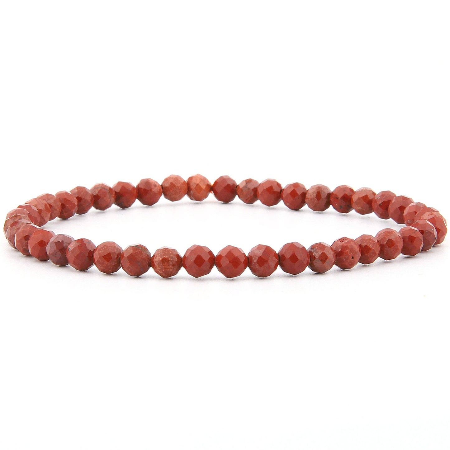 Facettiertes rotes Jaspisarmband 4 mm