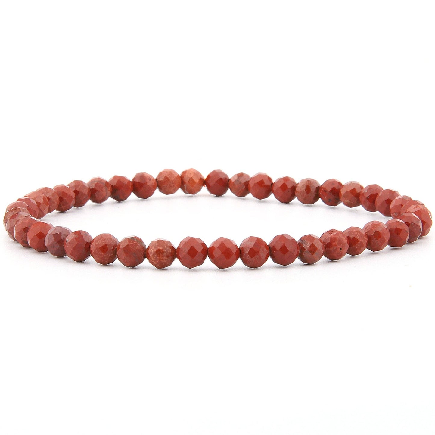 Bracelet en jaspe rouge facetté 4 mm