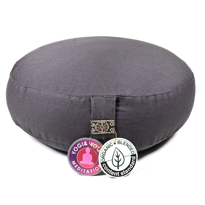 Coussin de méditation bas gris coton BIO