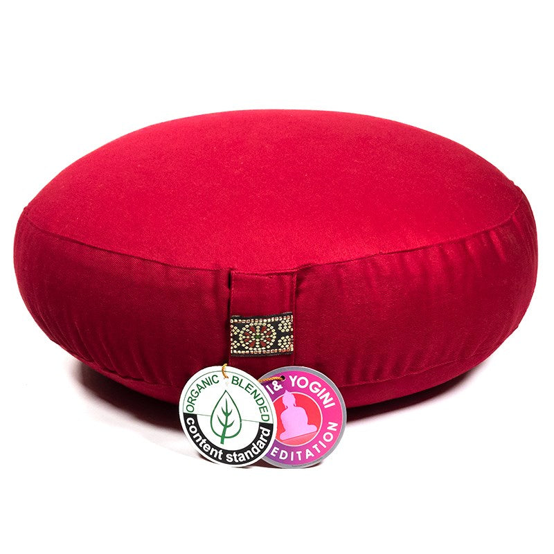 Coussin de méditation bas rouge coton BIO