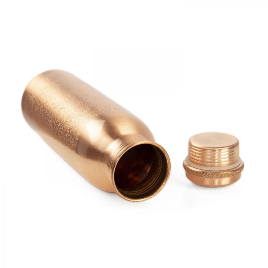 Bouteille en cuivre mat - Gravée Ornements 800ml
