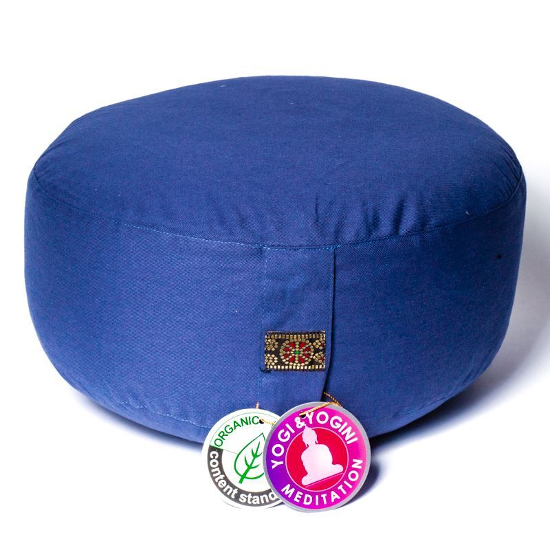 Coussin de méditation bleu ardoise coton BIO
