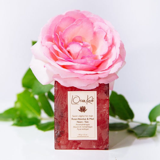 Ayurvedic vegetal soap "Absolute rose & honey", face & body, child over 3 years old 100 g