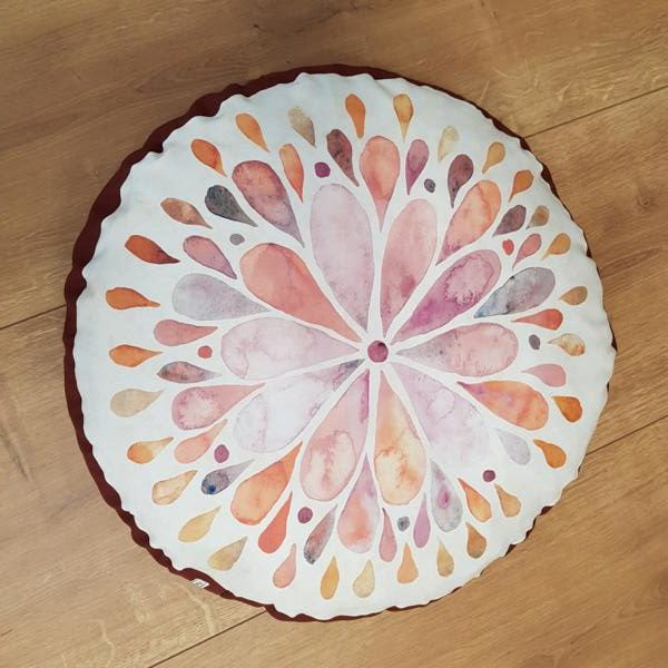 Coussin mandala extra large - motifs gouttes