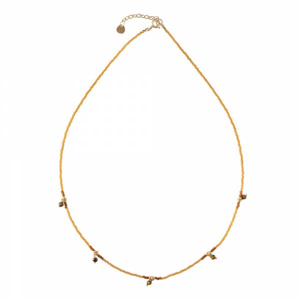 Collier Cocoon en or et oeil de tigre