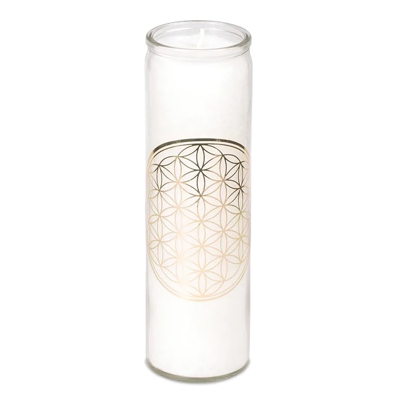 Bougie parfumée Fleur de la Vie stéarine blanche