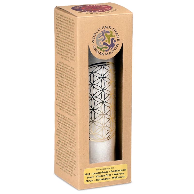 Bougie parfumée Fleur de la Vie stéarine blanche