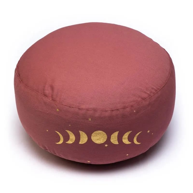 Coussin de méditation en coton bio avec phases de la lune