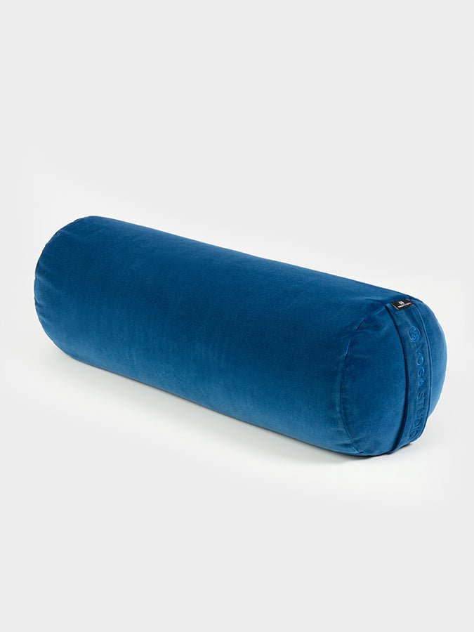 Bolster Traversin Velours Cosse de sarrasin bio-Bleu