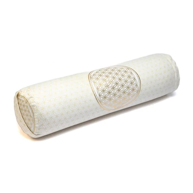 Traversin rond Fleur de vie en coton bio