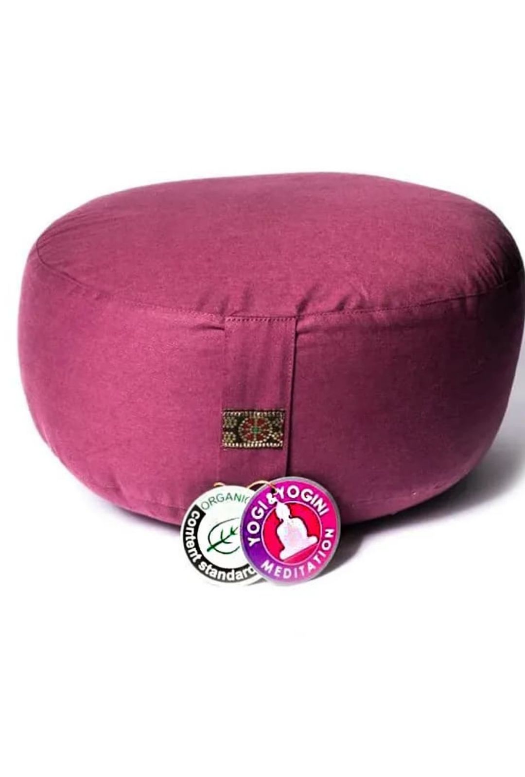 Coussin de méditation bas aubergine coton BIO